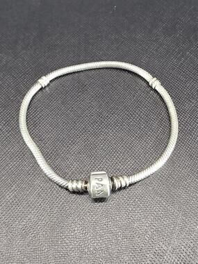Pandora Sterling Silver Barrel Clasp Bracelet 7.5"
